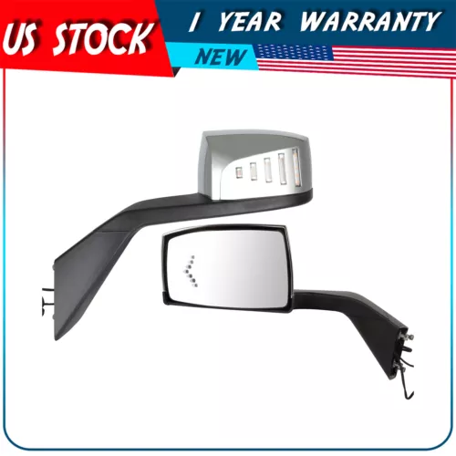Chrome Hood Mirror Signal Light RH & LH Side For Volvo 2004-2017 VNL Trucks