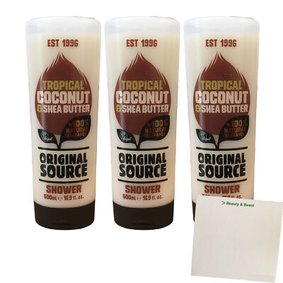 Original Source Tropical Coconut & Shea Butter Duschgel 3er Pack (3x500ml Flasch