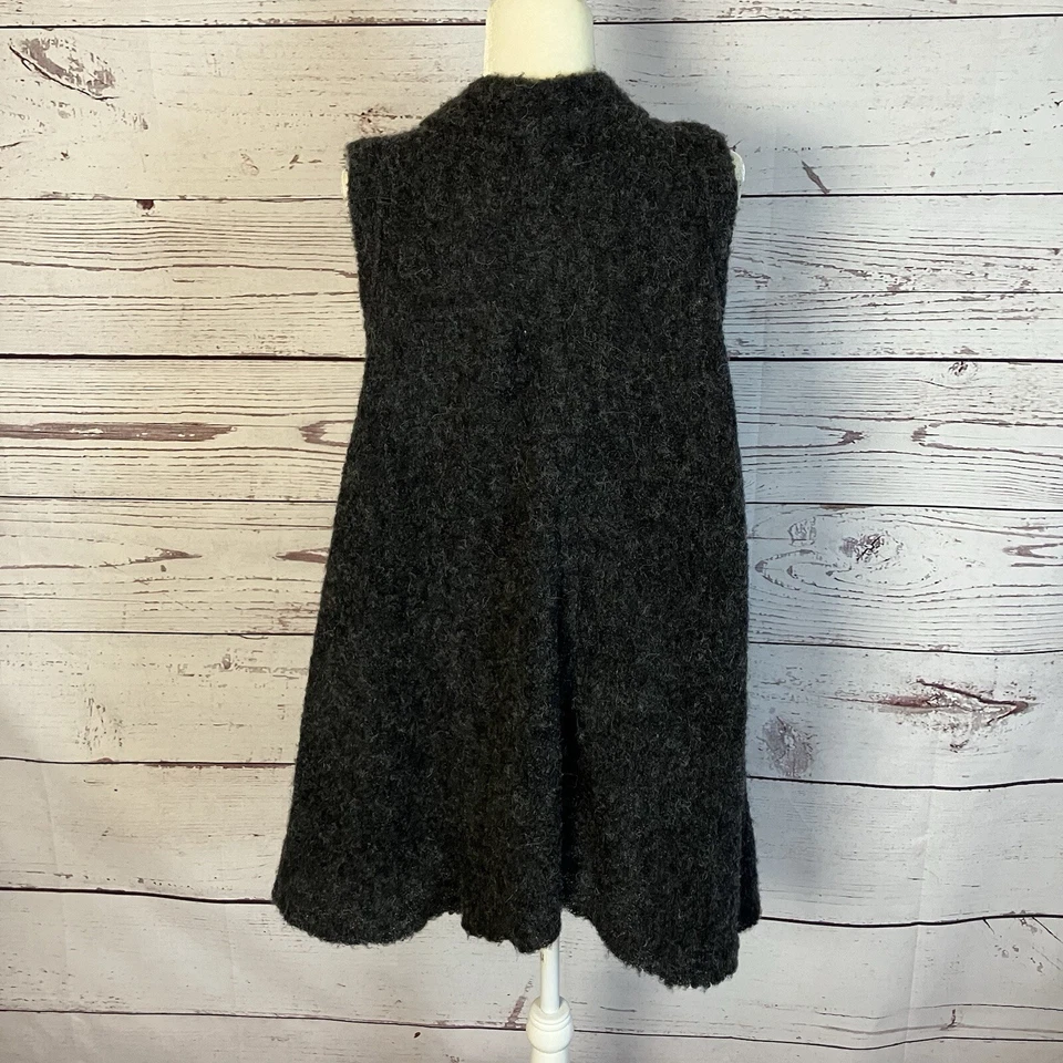 Suéter Free People Soporte Medio Y Entrega Lana Gris Alpaca Chaleco Columpio Capa Foto 3 de 4