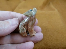 (Y-COY-13) little tan red COYOTE wolf wild dog SOAPSTONE stone PERU FIGURINE