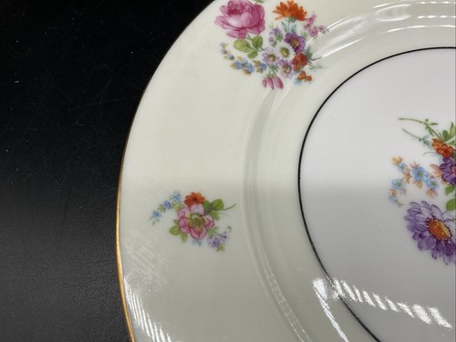 4 Vtg. Chateau China Czechoslovakia Floral Salad Plates 7 3/4” Wide - Picture 6 of 10