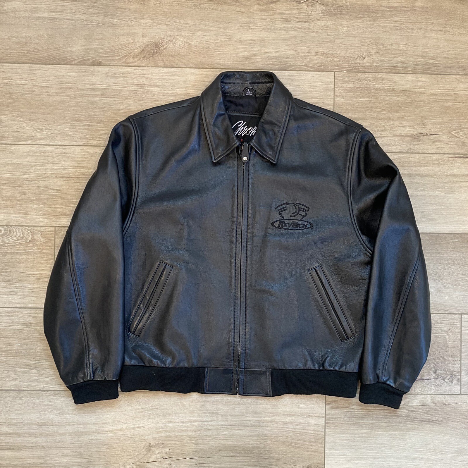 Chrome Gear RevTech Leather Motorcycle Jacket Size La… - Gem