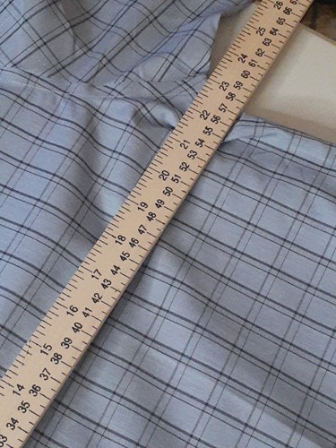Kenneth Cole Shirt Men Blue Plaid Striped Long Sleeve Slim Fit Sz 16.5 32/33 - Picture 7 of 9