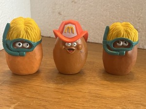 McDonald's Potato Head Kids Fast Food Toys Lot of 3 Firefighter Diver 1988