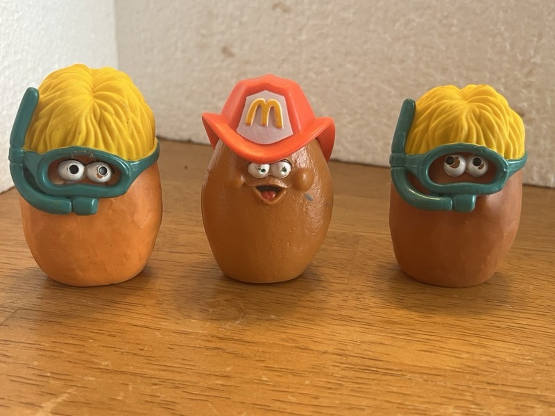 McDonald's Potato Head Kids Fast Food Toys Lot of 3 Firefighter Diver 1988