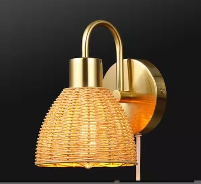 Isla 1-Light Brass Plug-In or Hardwire Wall Sconce