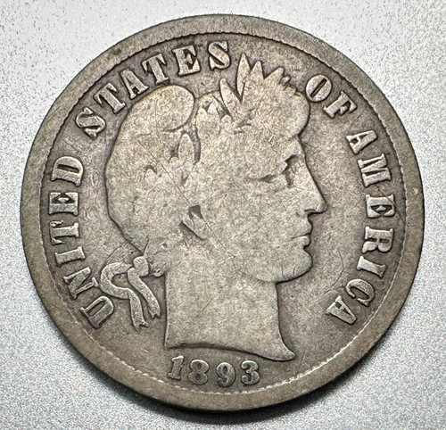 1893-S  BARBER DIME  GOOD+    BETTER DATE #1381