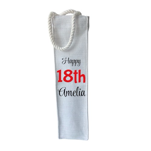 Personalised Bottle Bag | Wine Gift Bag | Happy Birthday 18th 21st 50th ANY AGE - Picture 3 of 5