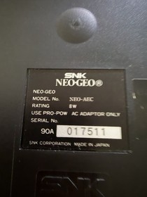 SNK NEO GEO EARLY USA AES GOLD SYSTEM COMPLETE W/ 2 CONTROLLERS AND ALL CABLES!