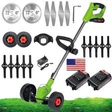 Cordless Electric Weed Lawn Eater Edger Grass String Trimmer Cutter 11000 r/min