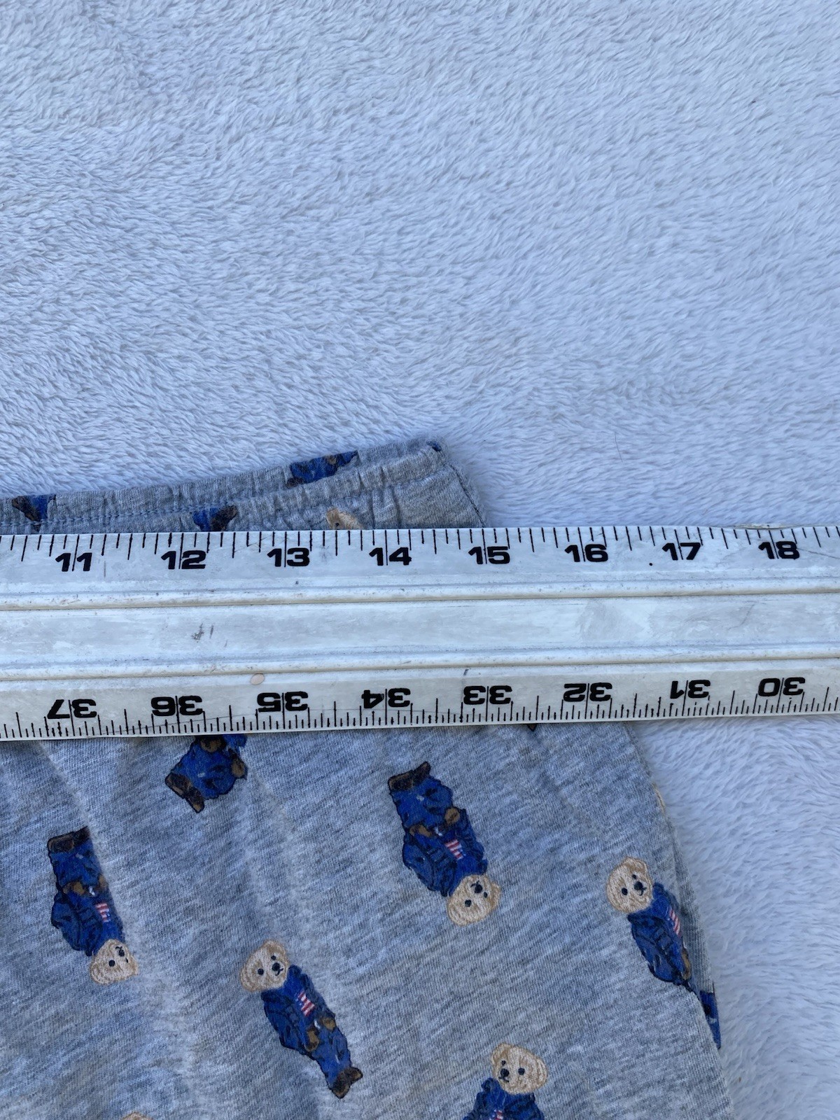 Mens Polo Ralph Lauren Bear Pajama Pants Navy Gray Waffle Knit Top Sleepwear S/M thumbnail 12