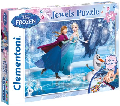 Frozen Jewels Puzzle 104 Teile Edelstein Elsa Anna Olaf Disney