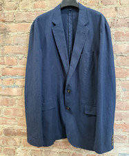 J.Crew Ludlow Men's 2-Piece Suit Navy Solid 44L Cotton Linen 38x32