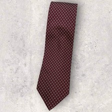 GUCCI Silk Tie ITALY Burgundy Gray Monogram GG W:3.7" EUC