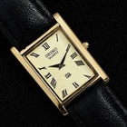 Vintage Seiko Slim Quartz Analog Golden Dial Men's Wristwatch