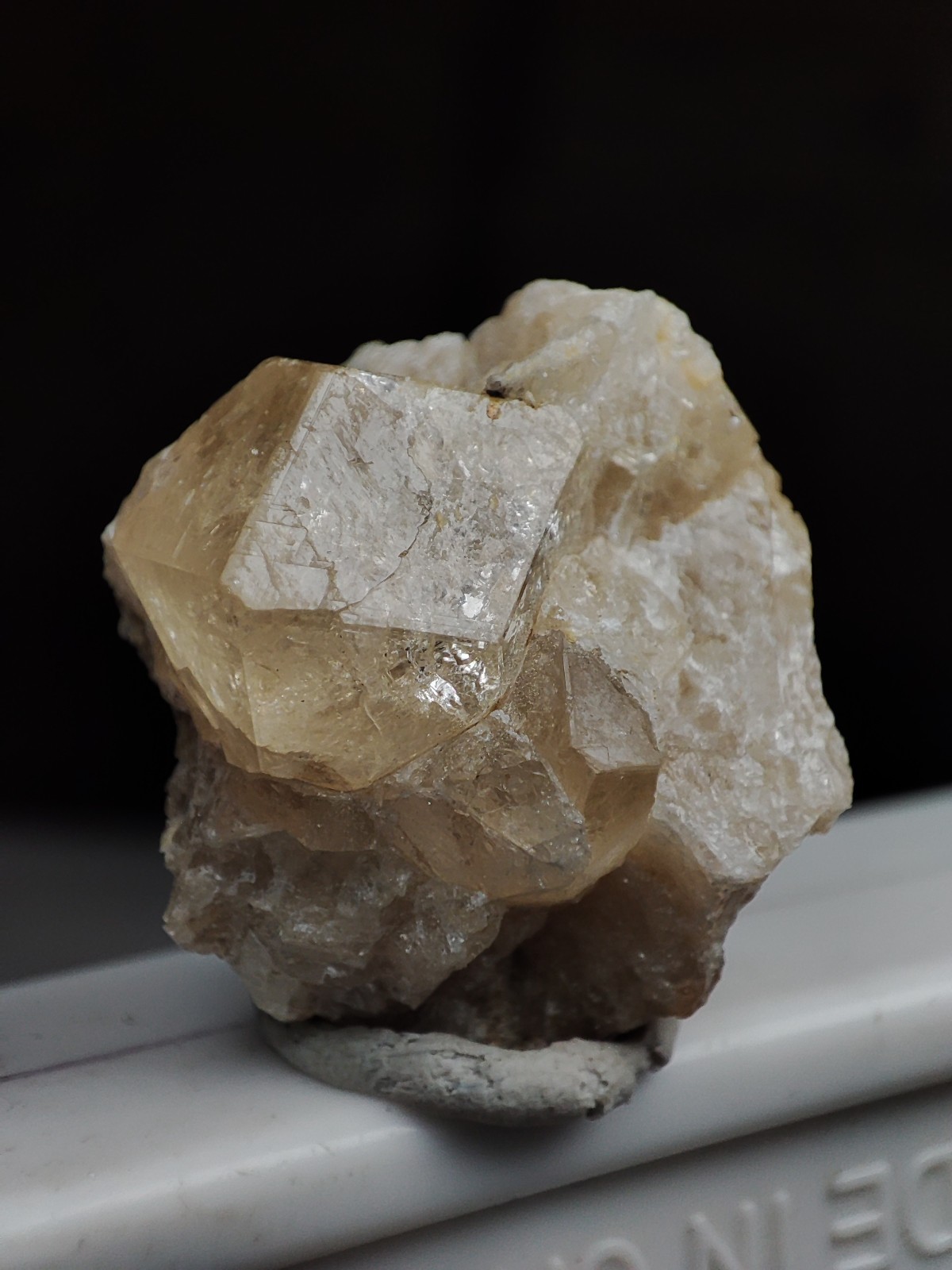 Rare Leuco Garnet Aka (color change) White Grossular Garnet, Crystal-Zagi,Mount.