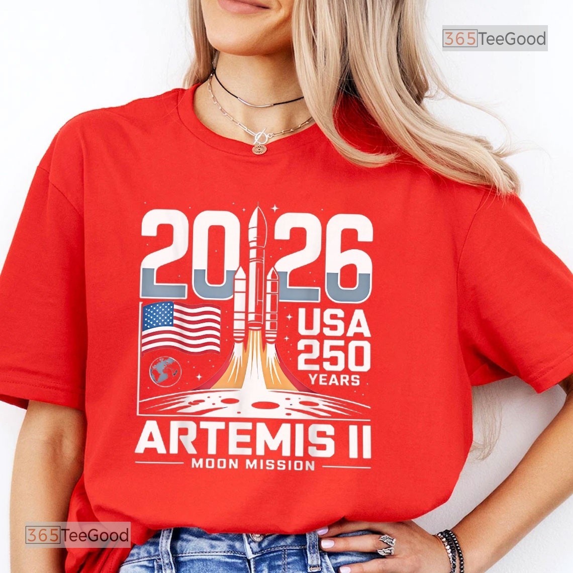 250th Anniversary USA Artemis 2026 Shirt, Patriotic Moon Landing
