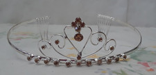 Princess Tiara Bridal Orange Rhinestone Delicate Headwear for Party