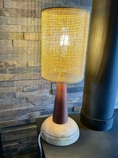 Solid wood Table Lamp bed side lamp bespoke With Edison Style Bulb & Shade. 