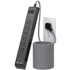 Surge Protector Power Strip 25FT, 10-in-1 with 6 AC Outlets 4 USB Ports 2 USB...