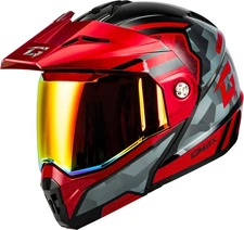 GMAX MD-74 Striker Modular Helmet 2X Black/Grey/Red Mirror Red
