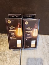 2 PACK GE Lighting LED Vintage Light Bulb, ST19, Amber Bulb, 400 Lumens, 5.5w