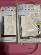 JDNA Stamped Quilt 12 Blocks 18x18 Interlocking Dresden Circle Lot Of 2 732-357