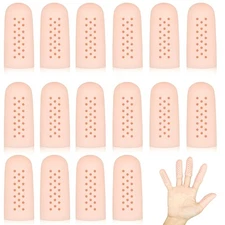 16Pcs Gel Finger Cots with Air Holes, Protectors Pink-16pcs 