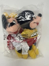 The Disney Store - 8" Mini Bean Bag Plush - Mickey and Minnie Mouse