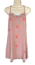 Sady & Lu Women's Boho Tank Dress Sleeveless Lined 100% Rayon Size S Brown