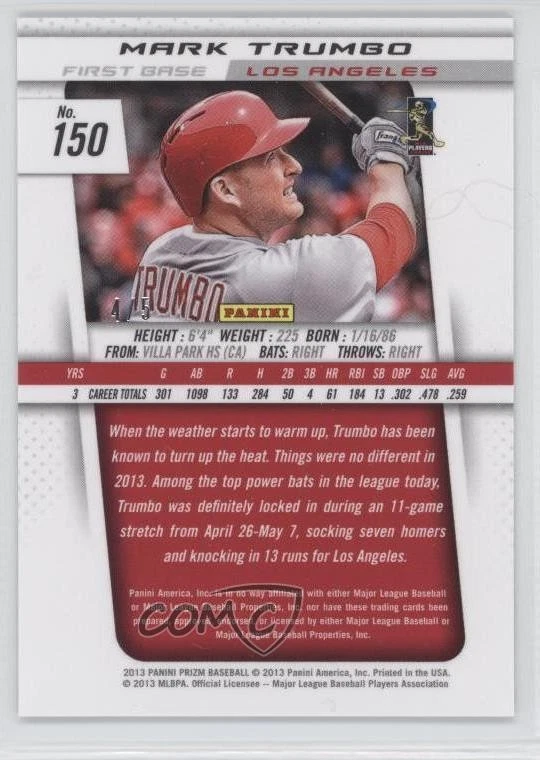 Panini Prizm 2013 2014 Industry Summit/5 Mark Trumbo #150 Foto 2 de 2