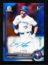2022 Bowman Draft Chrome Pick Blue Refractor /150 Cade Doughty #CDA-CDY Auto nr2