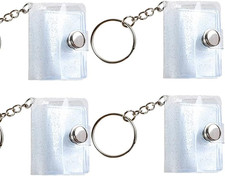 4 Pcs Clear Album Keychains Mini Photo Storage Keychains Photo Card Holder Craft