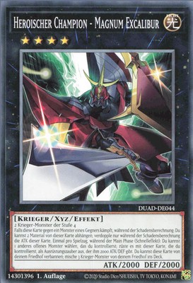 YuGiOh Heroischer Champion - Magnum Excalibur DUAD-DE044 Common Deutsch Neu 1st