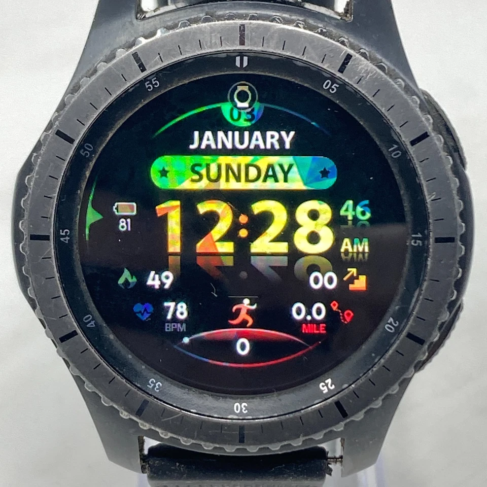 Reloj inteligente Samsung Gear S3 Frontier 46 mm correa de silicona negra 316L Foto 2 de 4