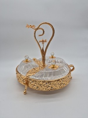 Gold Tray Three section Plates