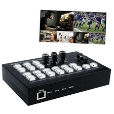 Mixer Video Live Streaming, 4 HDMI 4 Canali Ingresso Video Switcher 2 Nero