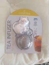 Tea Infuser Crofton White Cat Kitten Stainless Steel Mesh New In Package Sealed