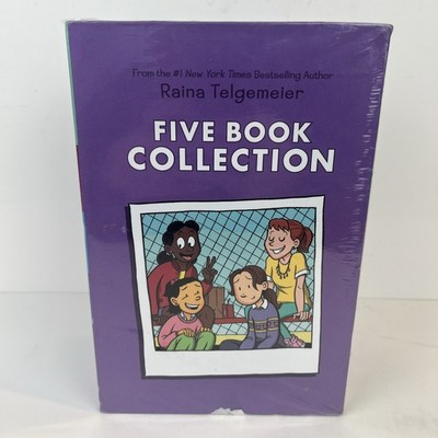 NEW Raina Telgemeier 5 Books Collection Book Set Sisters Smile Drama Ghosts Guts