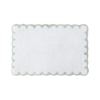 Peri Home Scalloped Bath Rug - Soft & Absorbent 100% Cotton Tufted Bath Mat, ...