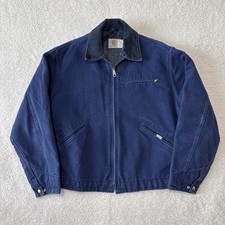 90 s Vintage Carhartt JB242 Navy Blanket Lined Detroit Size 40