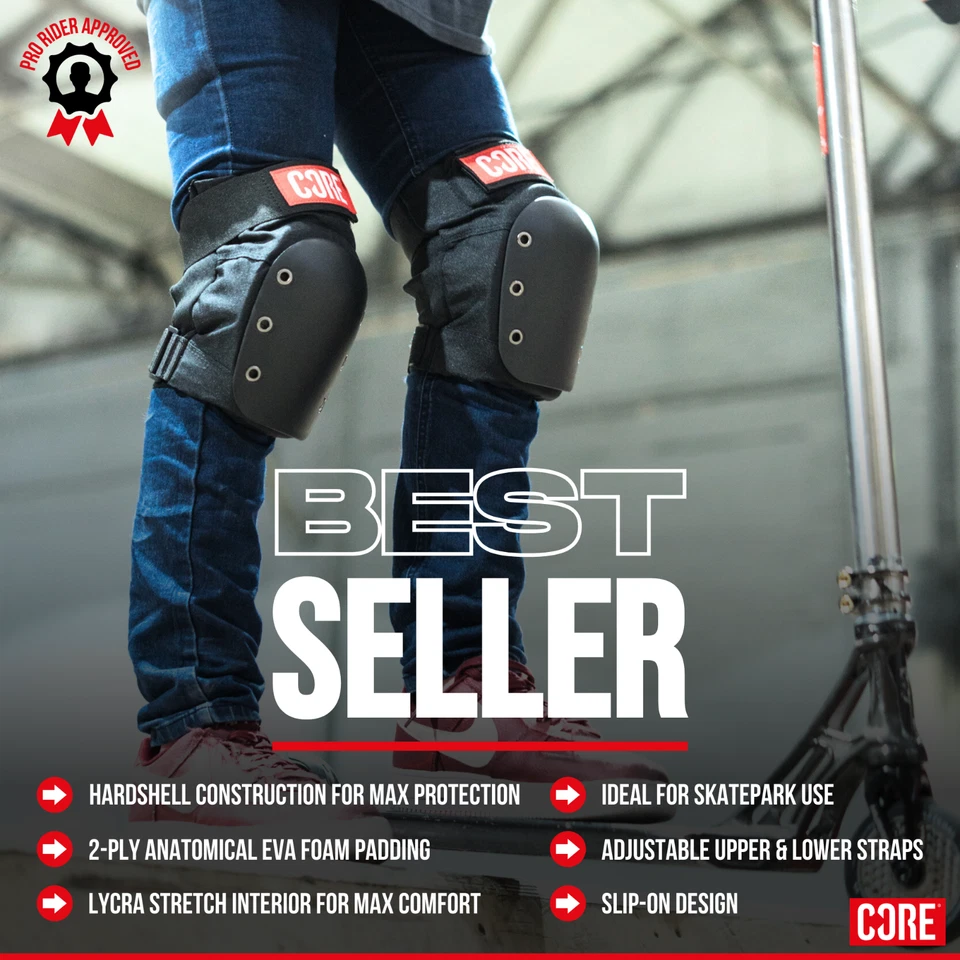 CORE Street Knee Pads for Skateboarding Scooter BMX & Roller Skating Pro Pads - Image 2 of 4