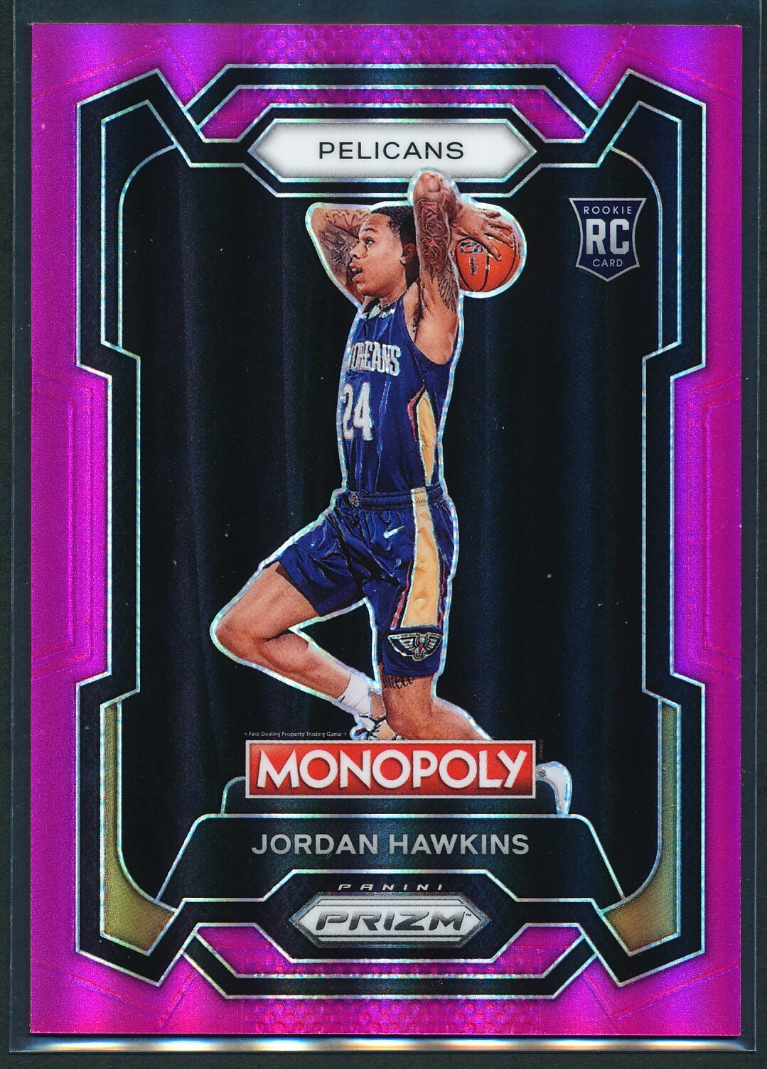 Jordan Hawkins 2023-24 Panini Prizm Monopoly Pink Prizm Rookie RC /149 Pelicans