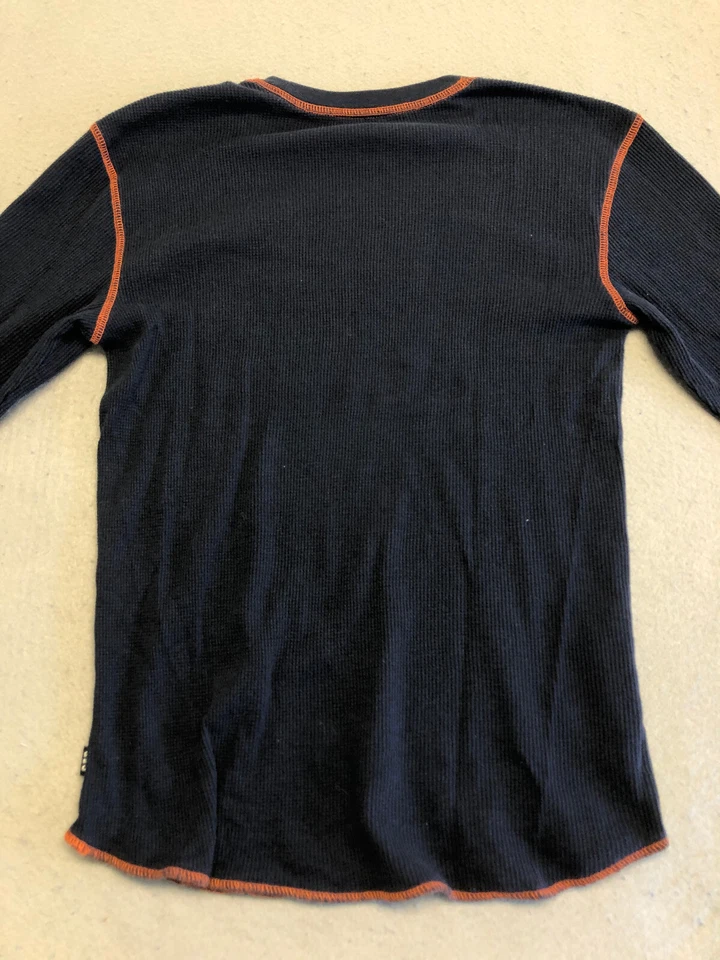 Camiseta Gap Kids extra grande azul marinho/laranja manga longa gráfica malha - Imagem 4 de 4