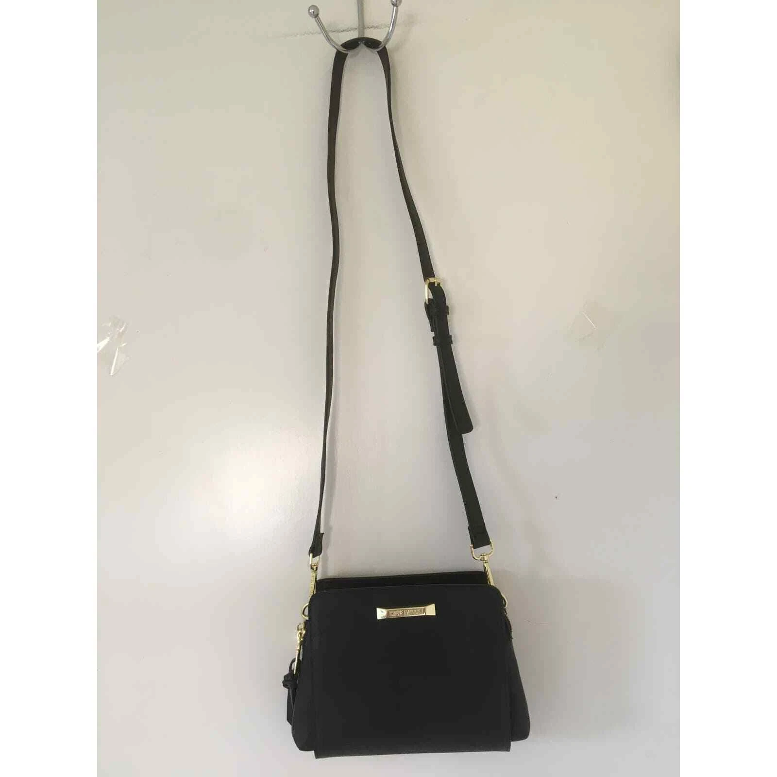 Steve Madden borsa a tracolla 2 scomparti con cerniera cinturino rimovibile accento oro