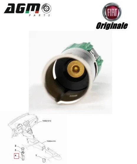 PRESA ACCENDISIGARI 12V ORIGINALE FIAT 500 L X TIPO DUCATO ALFA STELVIO 52200804 - Immagine 4 di 4