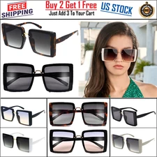 Sunglasses Fashion Designer Oversized Square Frame Sunglasses Women Large Uv400