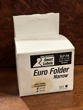 Seiko Smart Label Euro Folder Narrow SLP-FN  1-1/2” x 7 1/2” ~ 100 Labels