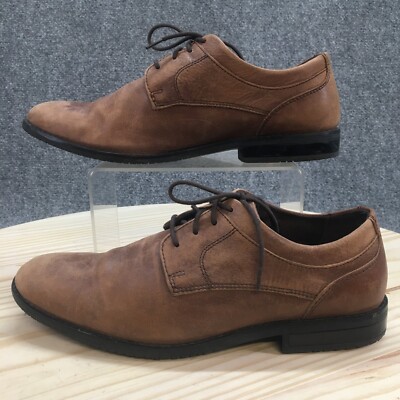 Rockport Dress Shoes Mens 8 M Oxford Brown Leather Lace Up 