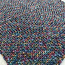 New Handmade Crochet Blanket 32x32 Lap Car Couch Dog Pet Afghan McM OOAK Rainbow